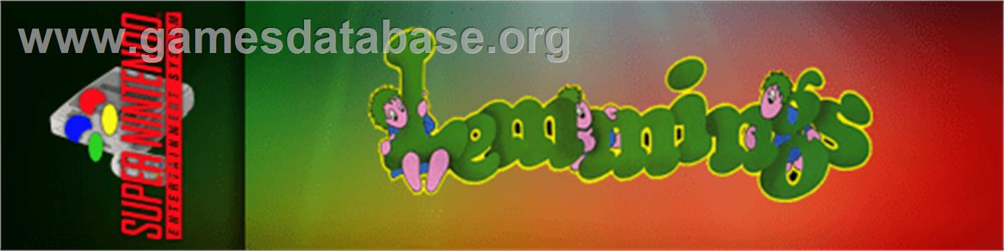 Lemmings - Nintendo SNES - Artwork - Marquee