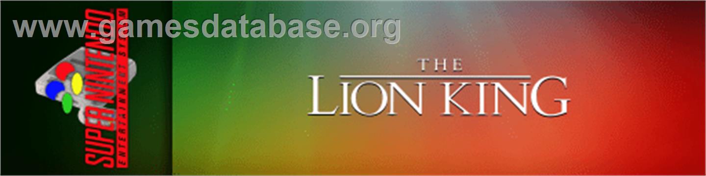 Lion King ,The - Nintendo SNES - Artwork - Marquee