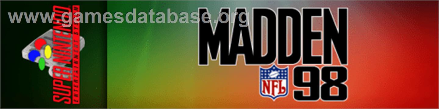 Madden NFL '98 - Nintendo SNES - Artwork - Marquee