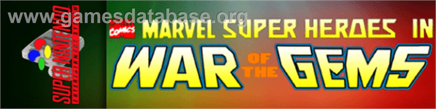Marvel Super Heroes in War of the Gems - Nintendo SNES - Artwork - Marquee