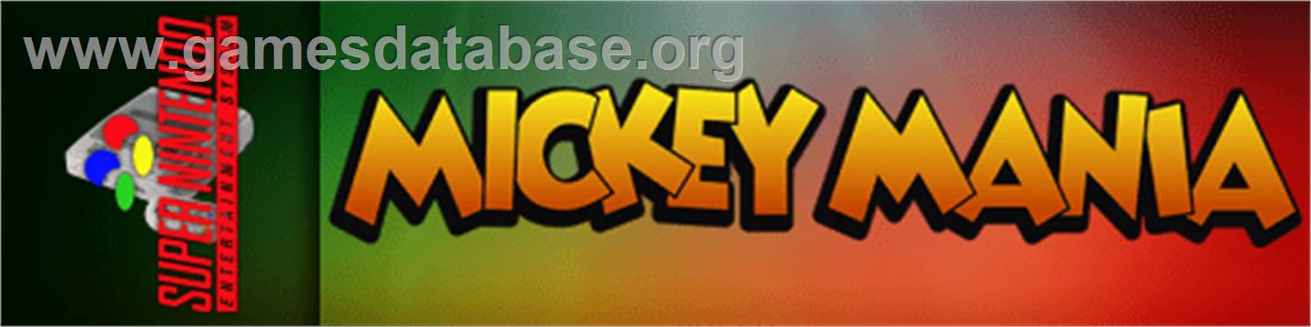 Mickey Mania - The Timeless Adventures Of Mickey Mouse - Nintendo SNES - Artwork - Marquee
