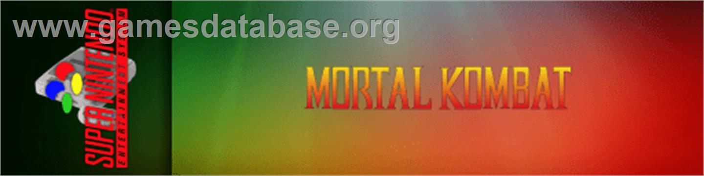 Mortal Kombat - Nintendo SNES - Artwork - Marquee