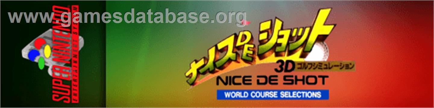 Nice De Shot - Nintendo SNES - Artwork - Marquee