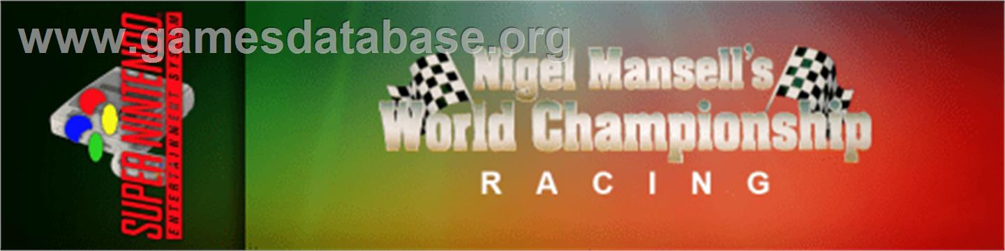Nigel Mansell's World Championship - Nintendo SNES - Artwork - Marquee