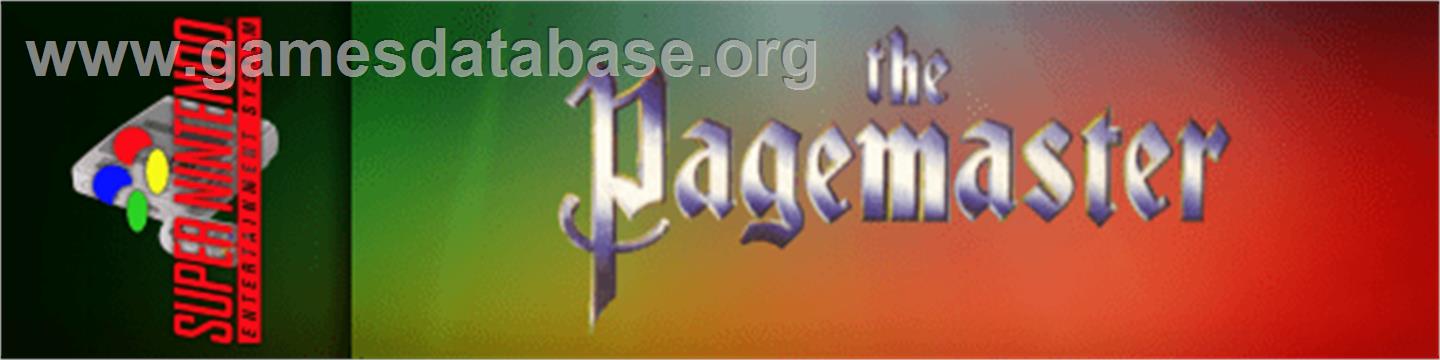 Pagemaster, The - Nintendo SNES - Artwork - Marquee