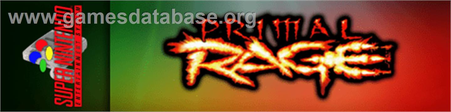 Primal Rage - Nintendo SNES - Artwork - Marquee