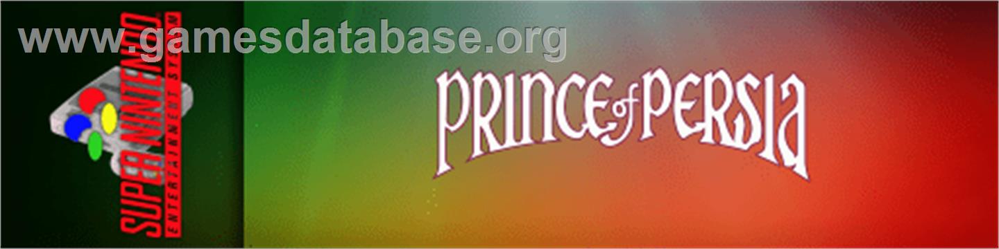 Prince of Persia - Nintendo SNES - Artwork - Marquee