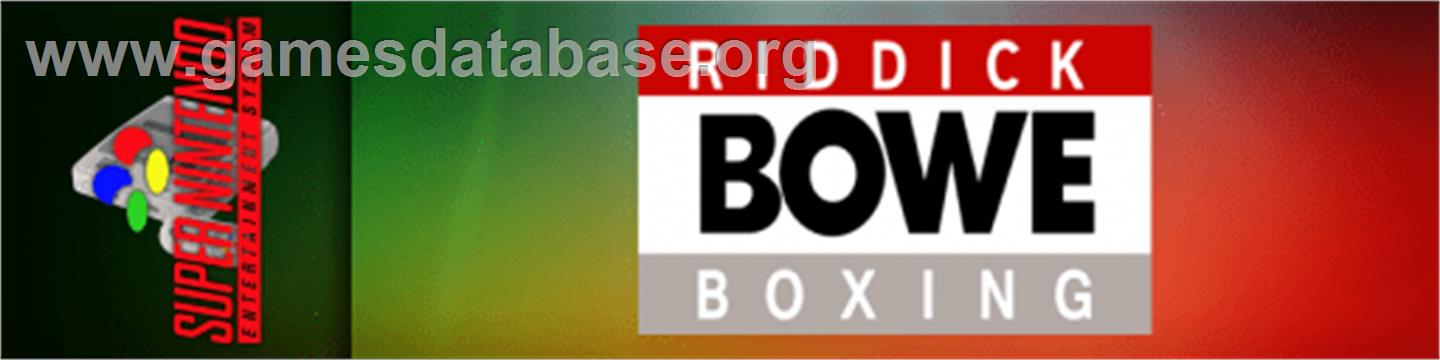 Riddick Bowe Boxing - Nintendo SNES - Artwork - Marquee