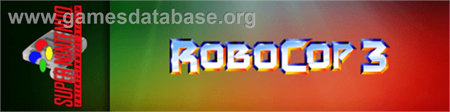 RoboCop 3 - Nintendo SNES - Artwork - Marquee