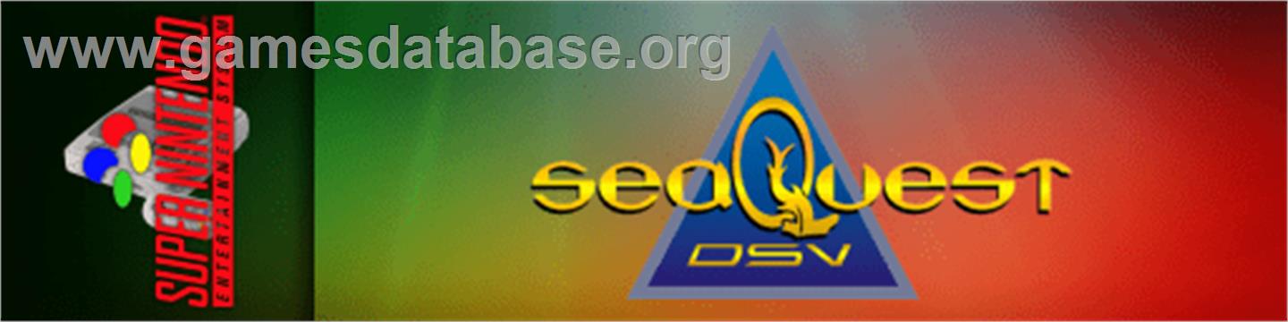 SeaQuest DSV - Nintendo SNES - Artwork - Marquee