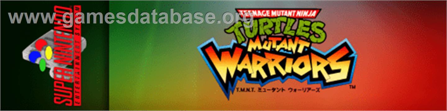 Teenage Mutant Ninja Turtles: Tournament Fighters - Nintendo SNES - Artwork - Marquee