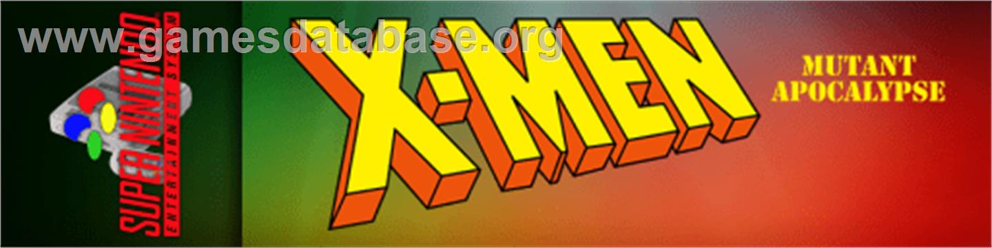 X-Men: Mutant Apocalypse - Nintendo SNES - Artwork - Marquee