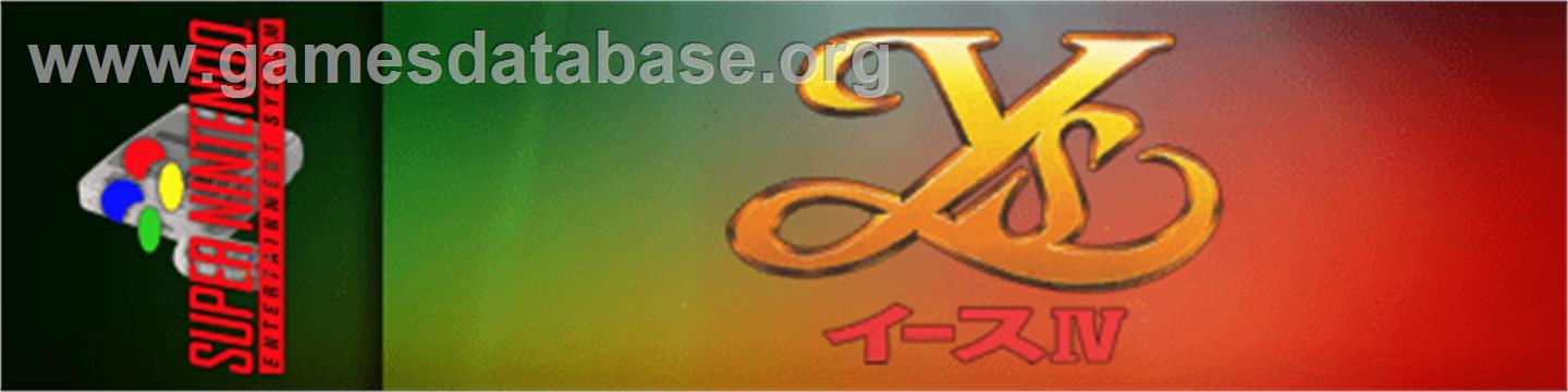 Ys 4 - Mask Of The Sun - Nintendo SNES - Artwork - Marquee