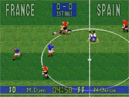 In game image of 90 Minutes: European Prime Goal on the Nintendo SNES.
