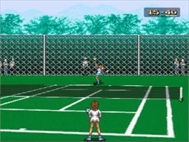 In game image of Ace o Nerae! on the Nintendo SNES.