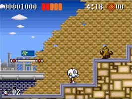 In game image of Action Pachio on the Nintendo SNES.