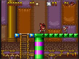 In game image of Aero The Acro-bat on the Nintendo SNES.