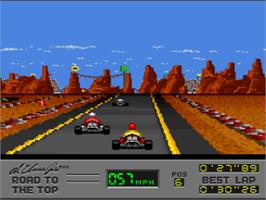 In game image of Al Unser Jr.'s Road To The Top on the Nintendo SNES.
