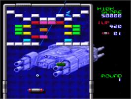 In game image of Arkanoid: Doh It Again on the Nintendo SNES.