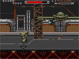 In game image of Assault Suits Valken on the Nintendo SNES.