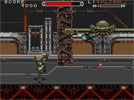 In game image of Assault Suits Valken on the Nintendo SNES.