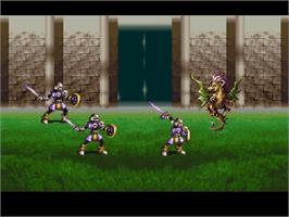In game image of Bahamut Lagoon on the Nintendo SNES.