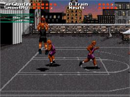 In game image of Barkley: Shut Up and Jam! on the Nintendo SNES.