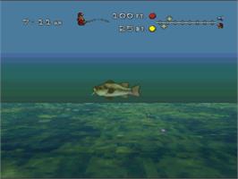 In game image of Bass Masters Classic - Pro Edition on the Nintendo SNES.