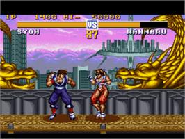 In game image of Battle Master: Kyuukyoku no Senshi-tachi on the Nintendo SNES.