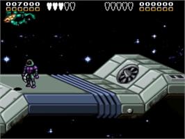 In game image of Battletoads And Double Dragon on the Nintendo SNES.
