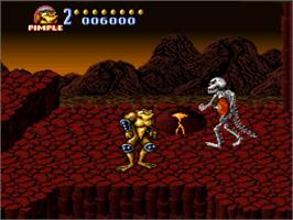 In game image of Battletoads In Battlemaniacs on the Nintendo SNES.
