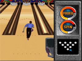 In game image of Brunswick World Tournament of Champions on the Nintendo SNES.