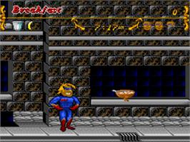 In game image of Captain Novolin on the Nintendo SNES.