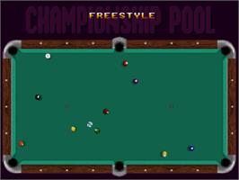 In game image of Championship Pool on the Nintendo SNES.