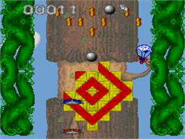 In game image of Corn Buster on the Nintendo SNES.
