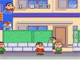 In game image of Crayon Shin-chan - Arashi O Yobu Enji on the Nintendo SNES.