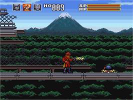 In game image of Cyborg 009 on the Nintendo SNES.