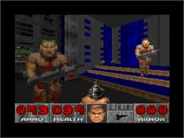 In game image of DOOM on the Nintendo SNES.