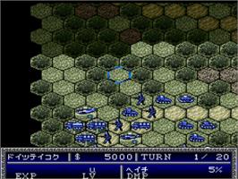 In game image of Daisenryaku Expert Wwii - War In Europe on the Nintendo SNES.