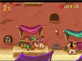 In game image of Disney's Aladdin on the Nintendo SNES.