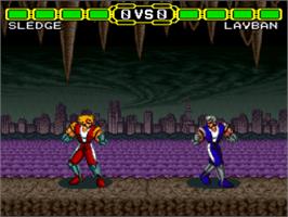 In game image of Doomsday Warrior on the Nintendo SNES.