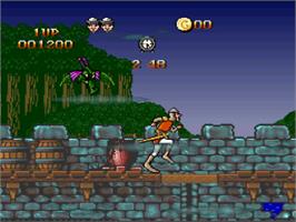 In game image of Dragon's Lair on the Nintendo SNES.