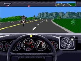 In game image of Duel, The - Test Drive 2 on the Nintendo SNES.