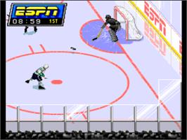 In game image of Espn National Hockey Night on the Nintendo SNES.