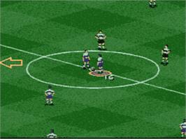 In game image of FIFA 97: Gold Edition on the Nintendo SNES.