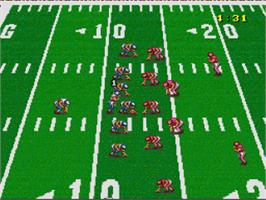 In game image of Football Fury on the Nintendo SNES.