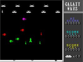 In game image of Galaxy Wars on the Nintendo SNES.