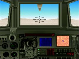 In game image of Garry Kitchen's Super Battletank: War in the Gulf on the Nintendo SNES.