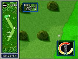 In game image of Hole In One Golf on the Nintendo SNES.