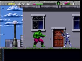 In game image of Incredible Hulk, The on the Nintendo SNES.